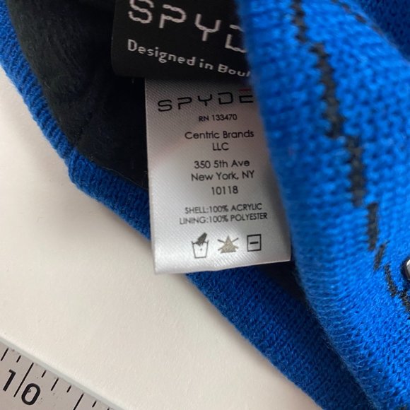 NEW Spyder Web Beanie Hat Cap Toque Blue Ski Snowboard Men's One Size Fits Al - Picture 7 of 7